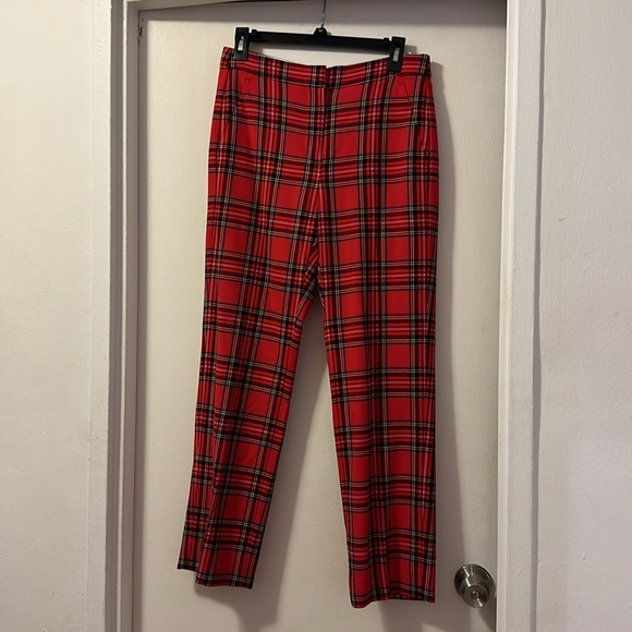 NWT JCrew red plaid holiday suit. Pants are 6p, jacket is 4p - Picture 9 of 15